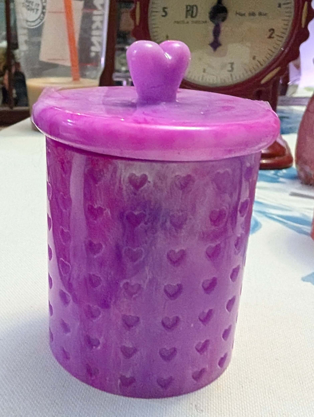 Pink Heart Resin Keepsake Jar