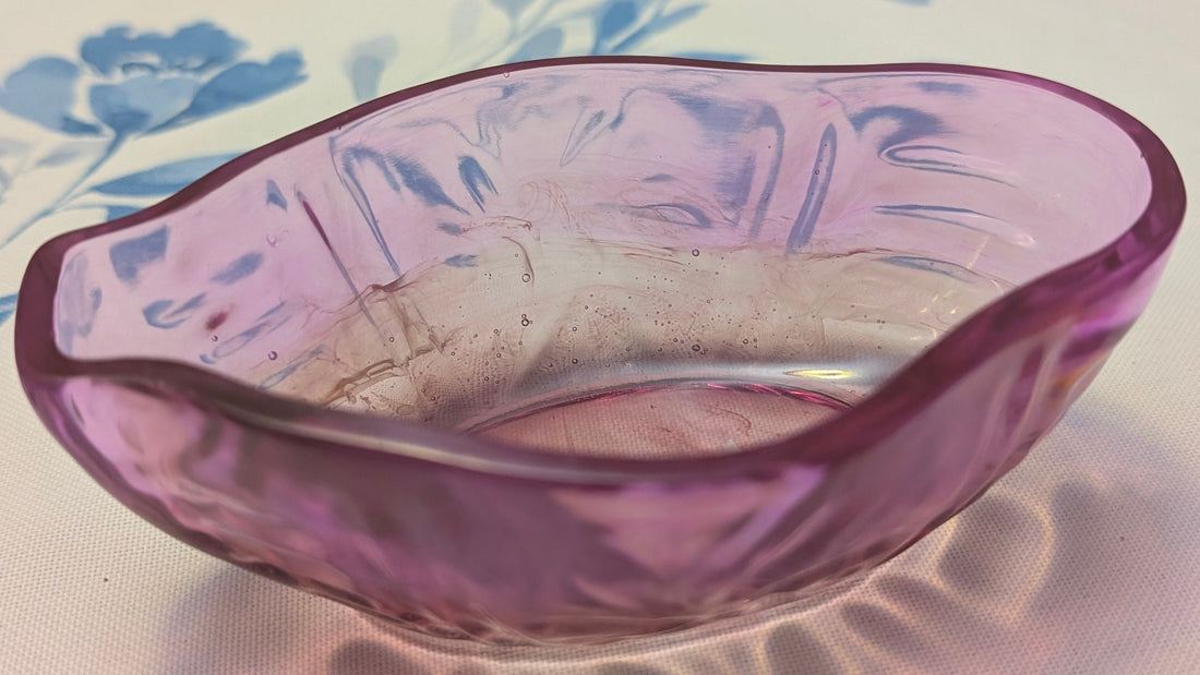 Handcrafted Translucent Pink Decorative Resin Bowl