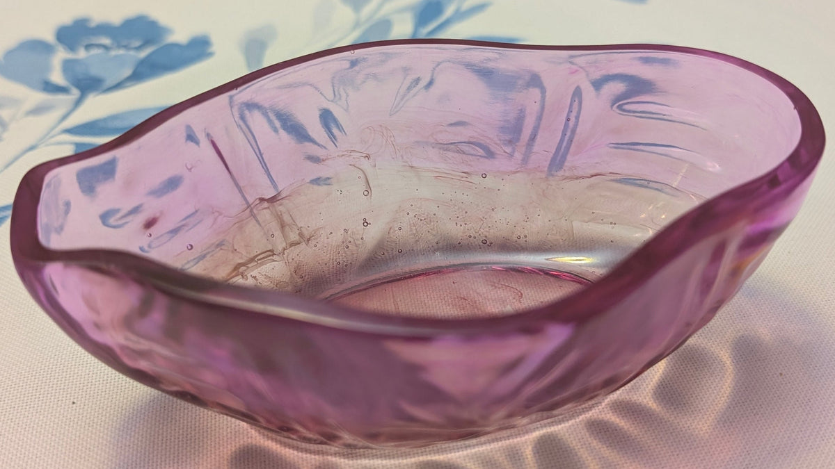 Handcrafted Translucent Pink Decorative Resin Bowl