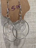 Clear Heart Dangle Earrings | Handmade Epoxy Resin Jewelry