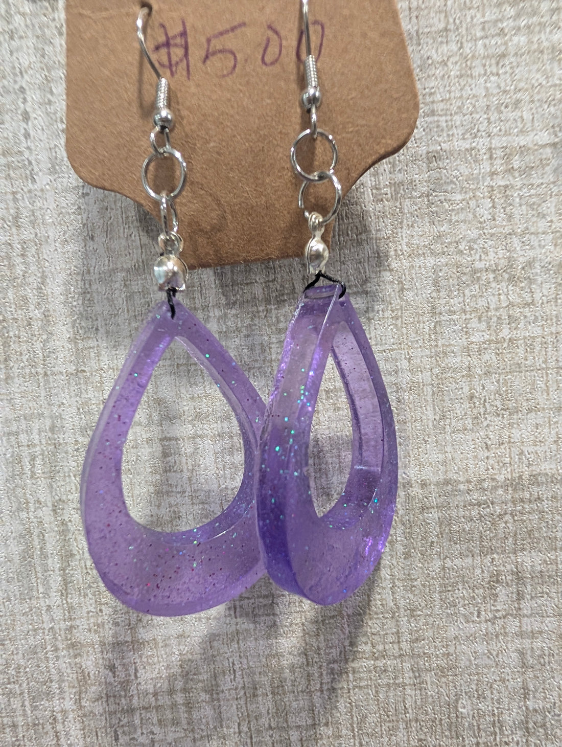 Purple Confetti Earrings | Handmade Epoxy Resin Jewelry