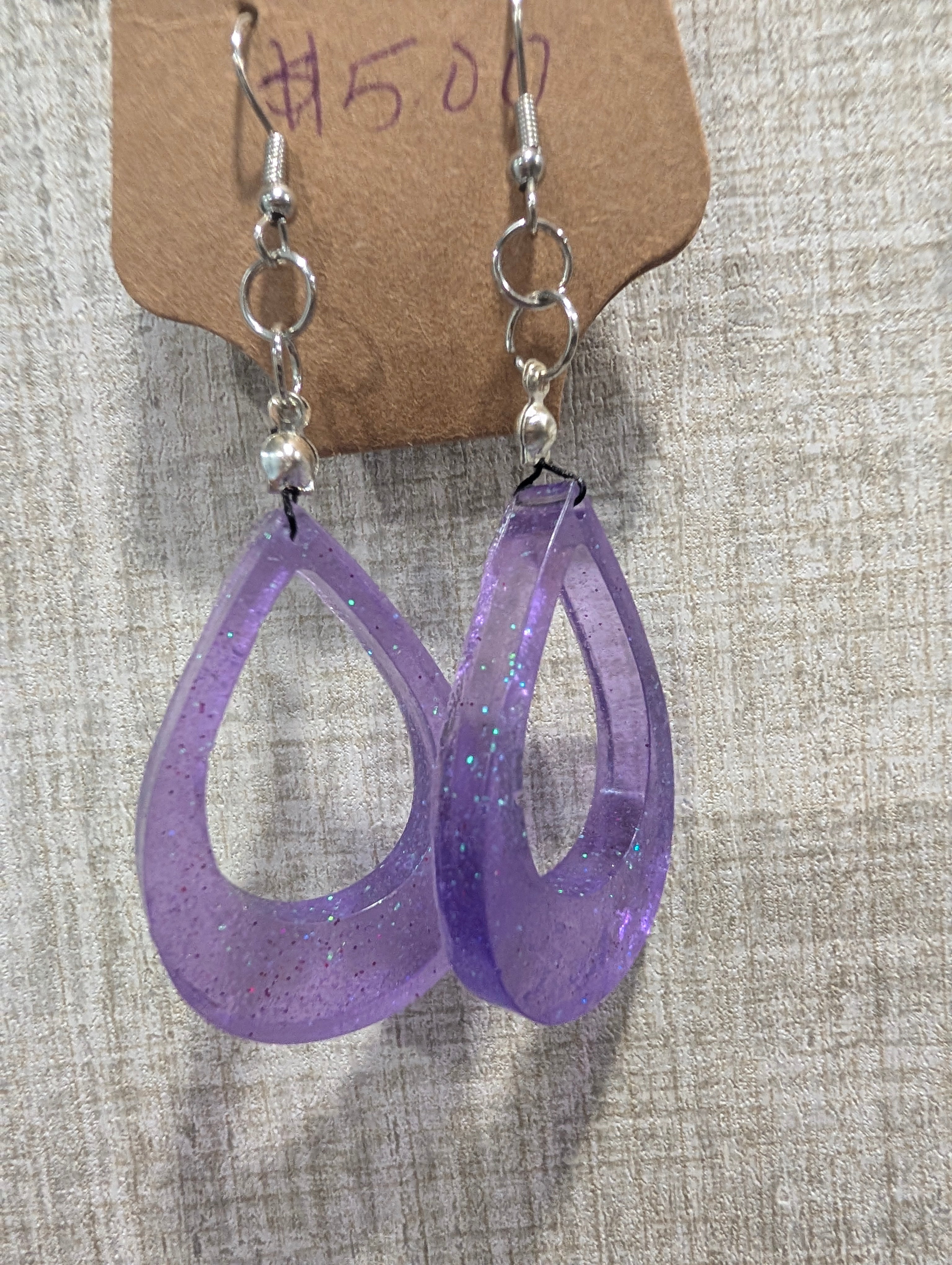Purple Confetti Earrings | Handmade Epoxy Resin Jewelry