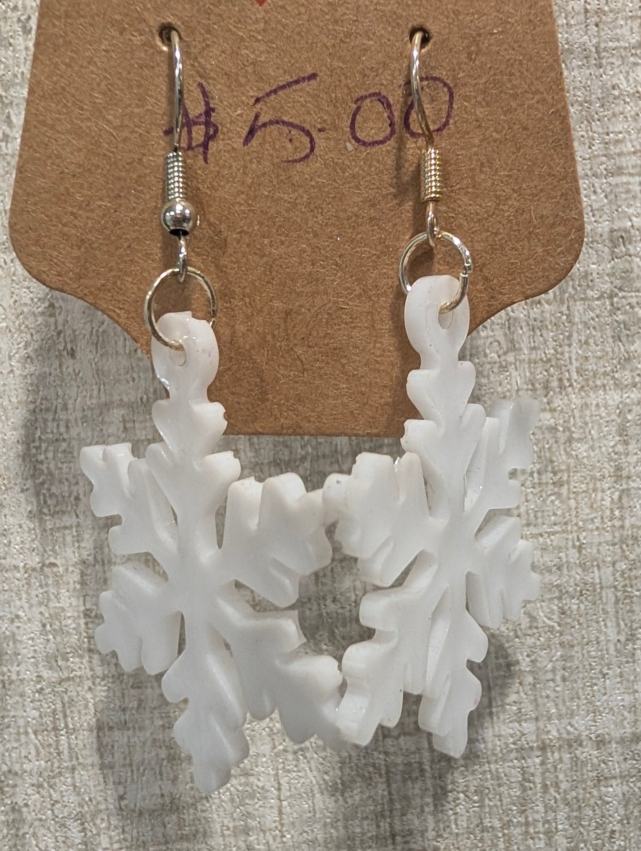 Snowflake Earrings | Handmade Epoxy Resin Jewelry