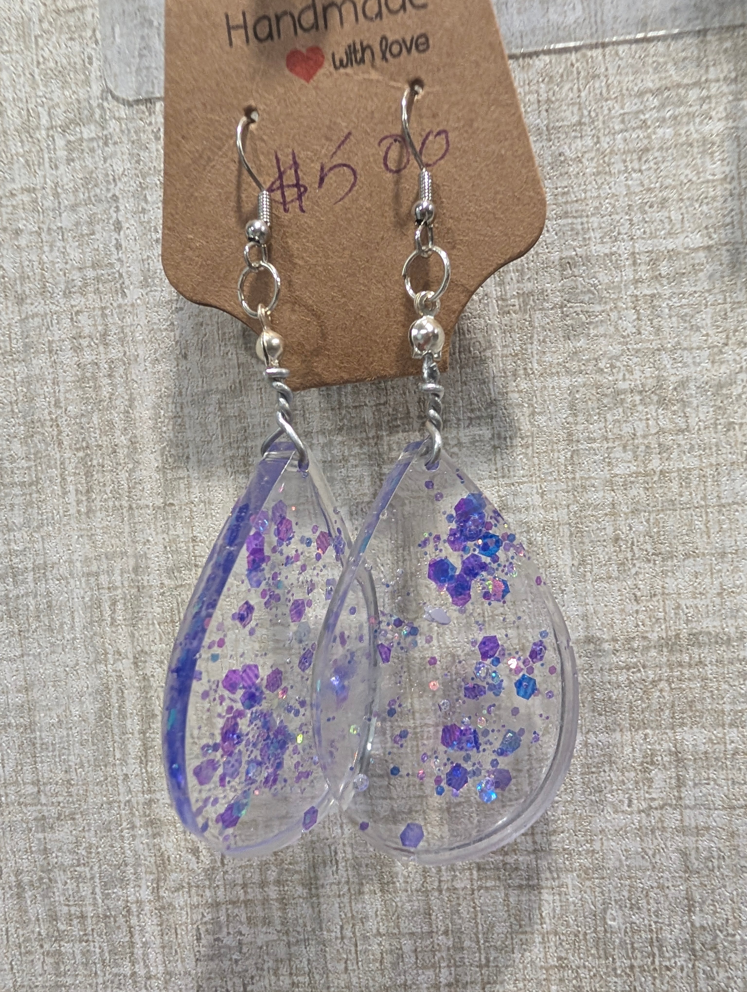 Clear Confetti Earrings | Handmade Epoxy Resin Jewelry
