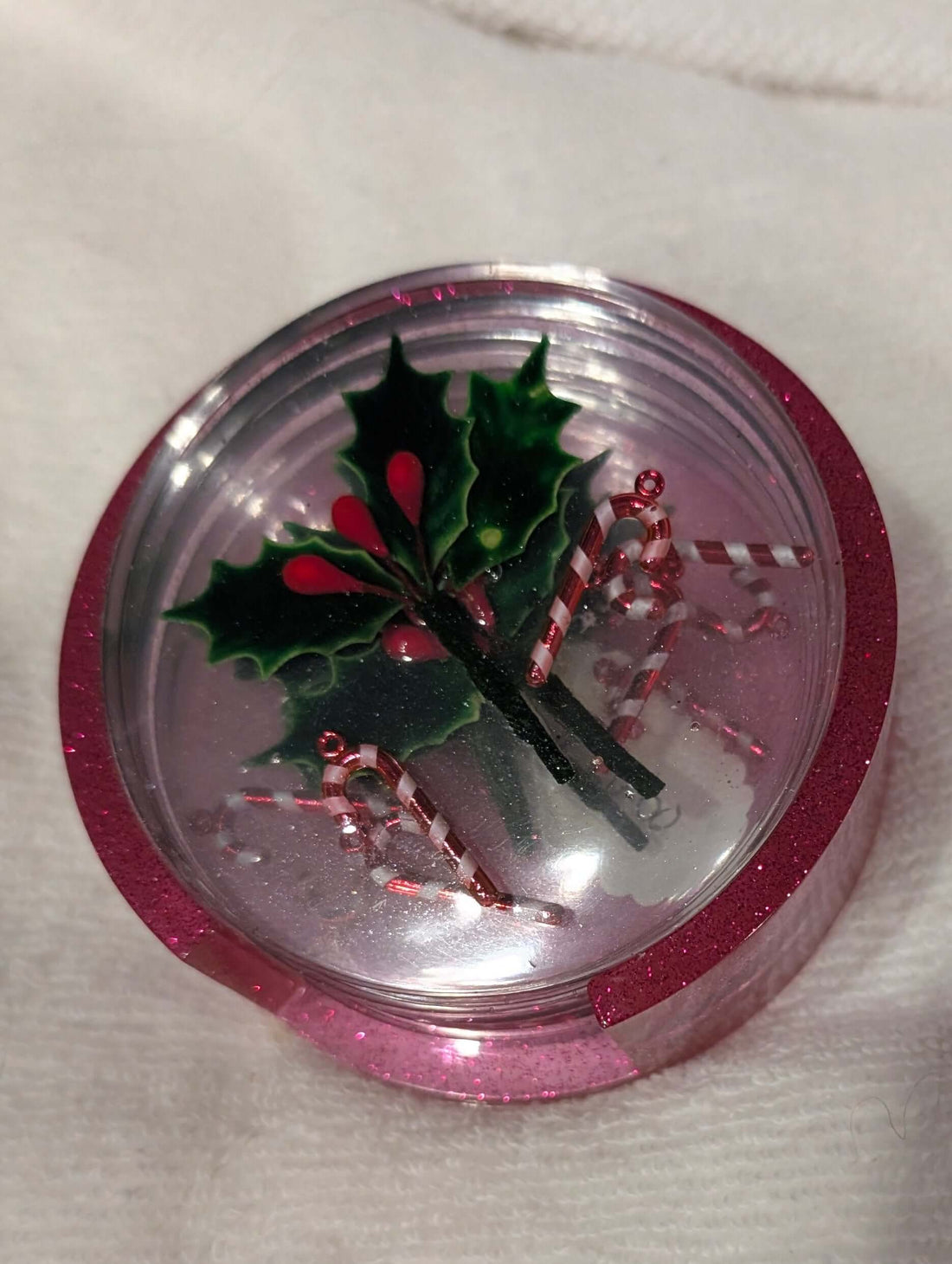 Handmade Christmas Resin Coaster Set – Round
