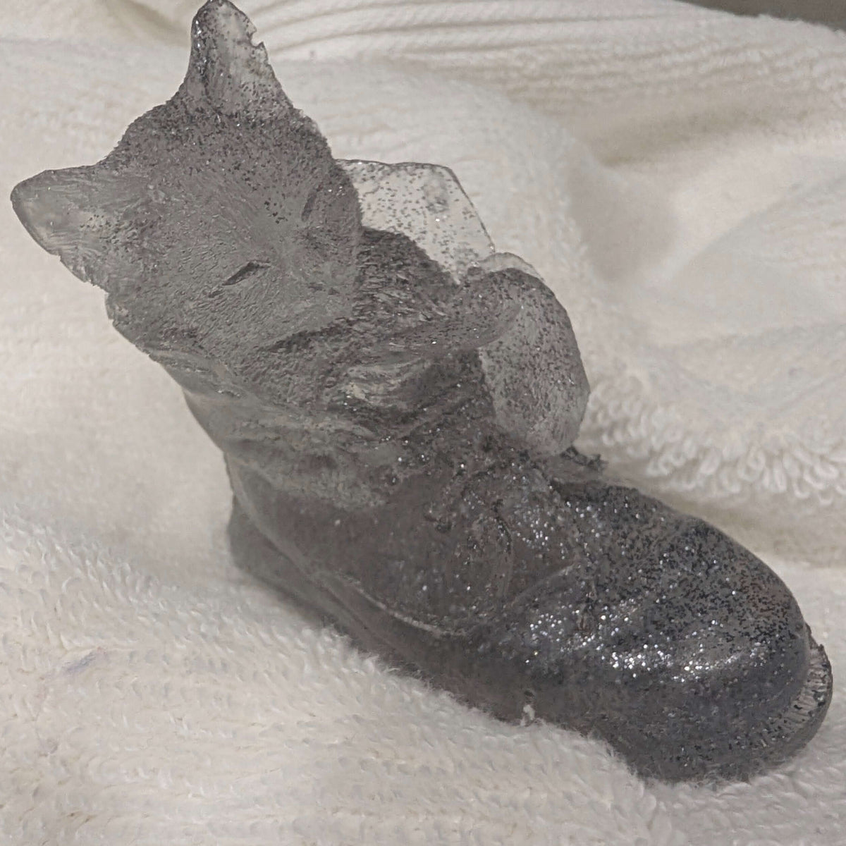 Gray Resin Cat in a Boot