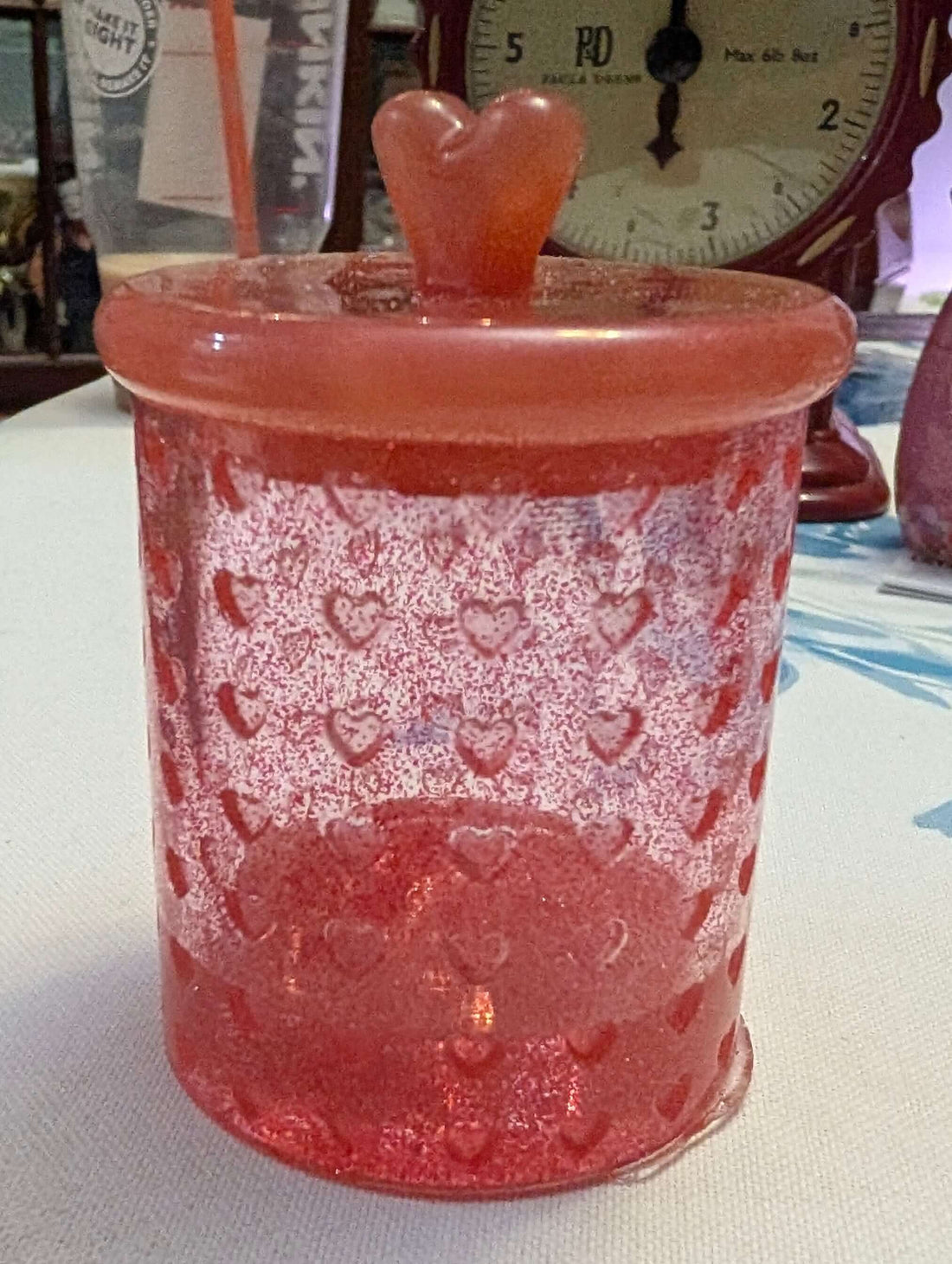 Translucent Red Resin Keepsake Jar