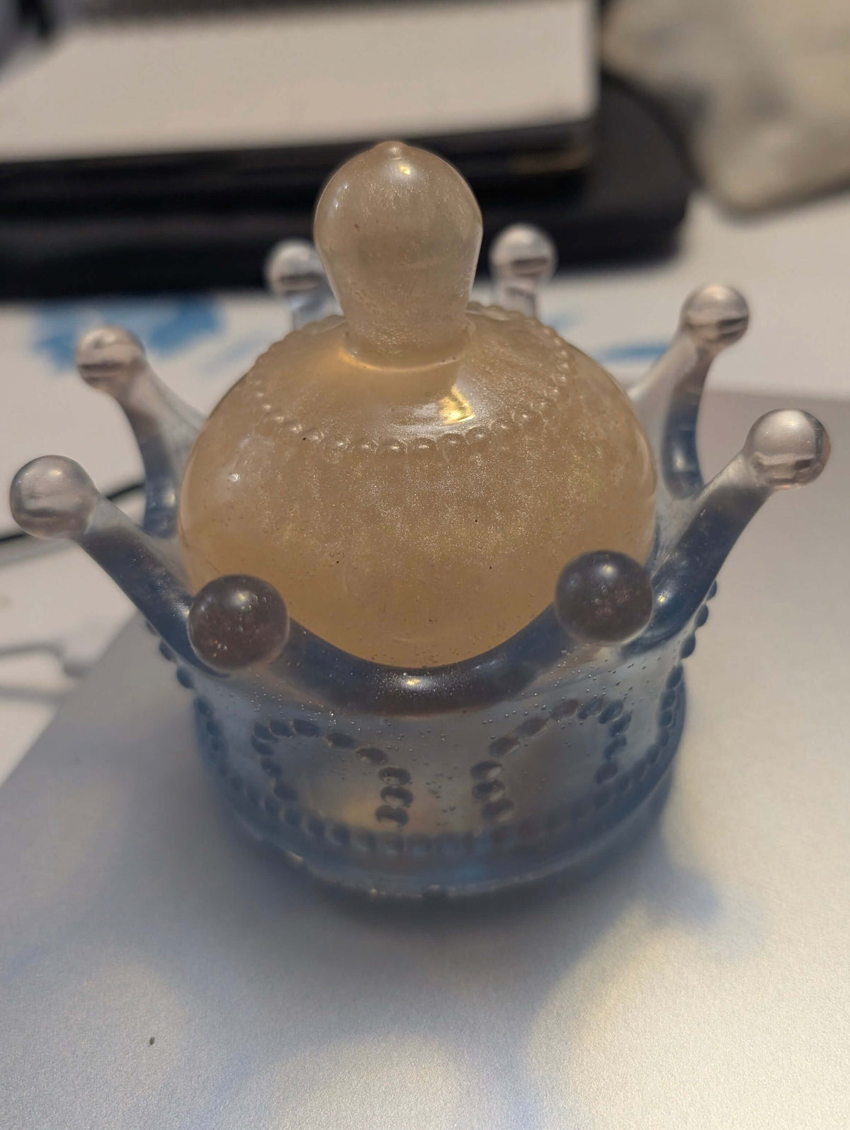 Crown Trinket Jar Handcrafted Resin