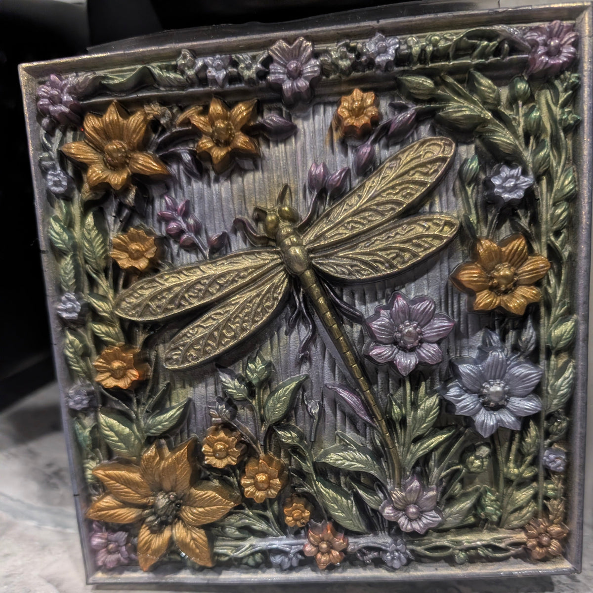 Silver and Gold Enchanted Garden Dragonfly