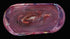 Large marbled oval resin tray with swirls of purple, pink, orange, and white.